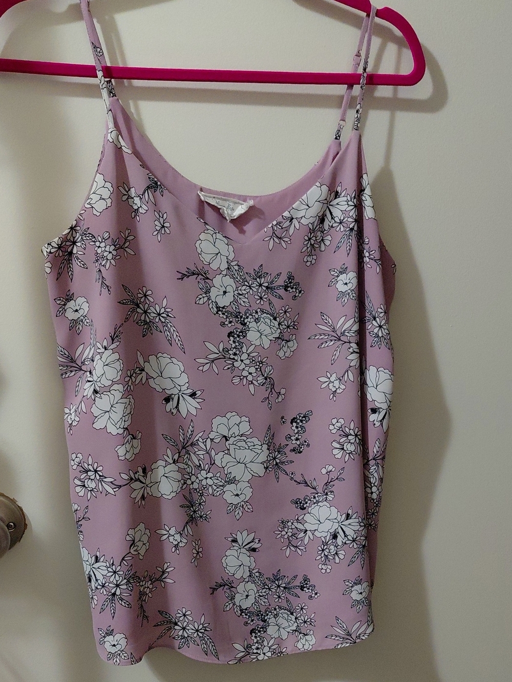 Hippie Rose Pink Floral Spaghetti Strap Tank Top